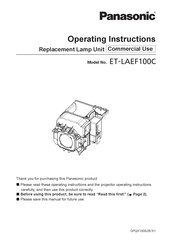 Panasonic ET-LAEF100C Operating Instructions Manual