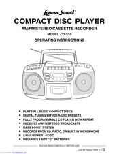 Lenoxx Sound CD-210 Operating Instructions Manual