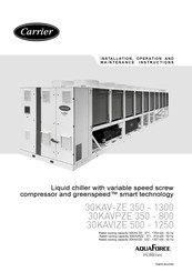 Carrier AquaForce PUREtec 30KAV-ZE 1300 Installation, Operation And Maintenance Instructions