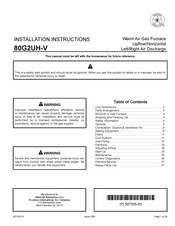 Lennox 80G2UH-V Installation Instructions Manual