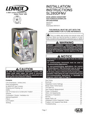 Lennox SL280DFNV Series Installation Instructions Manual