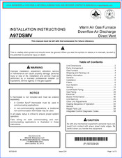 Lennox Allied Air Enterprise A97DSMV Installation Instructions Manual