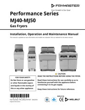 Frymaster Performance MJ50 Installation, Operation And Maintenance Manual
