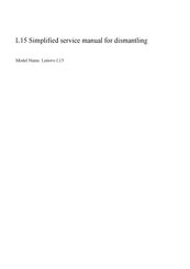 Lenovo L15 Dismantling Manual