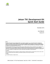 Nvidia Jetson TK1 Quick Start Manual