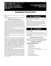 Carrier Performance 50VR-A Installation Instructions Manual