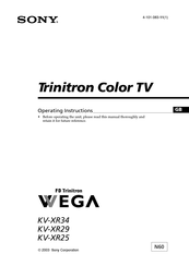 Sony WEGA KV-XR25 Operating Instructions Manual