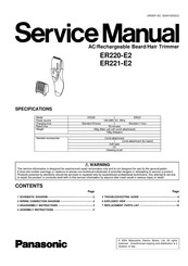 Panasonic ER220-E2 Service Manual