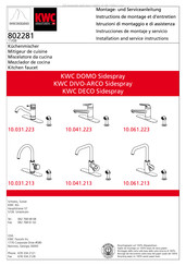 KWC DIVO-ARCO 10.041.223 Installation And Service Instructions Manual