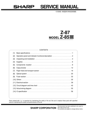 Sharp Z-85 III Service Manual