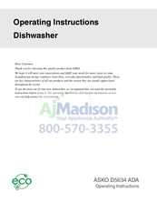 Asko D5634 ADA Operating Instructions Manual
