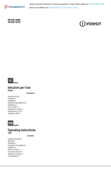 Indesit PR 642I GR Operating Instructions Manual