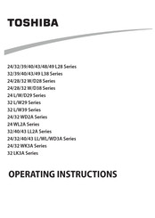 Toshiba 32 W28 Series Operating Instructions Manual