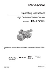 Panasonic HC-PV100 Operating Instructions Manual