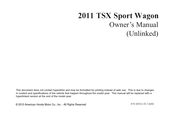 Honda Acura TSX Sport Wagon 2011 Owner's Manual