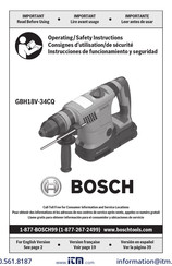 Bosch GBH18V-34CQ Operating/Safety Instructions Manual