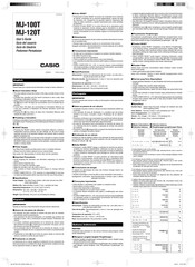 Casio MJ-100T User Manual