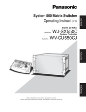 Panasonic WJ-SX550C Operating Instructions Manual