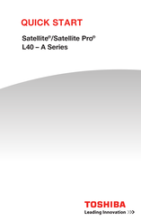 Toshiba Satellite L40 A Series Quick Start Manual
