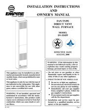 Empire Comfort Systems DV-55SPP Installation Instructions And Owner's Manual
