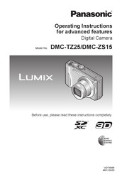 Panasonic Lumix DMC-TZ25 Operating Instructions Manual