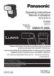 Panasonic FL360 - DMW - Hot-shoe clip-on Flash Operating Instructions Manual