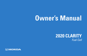 Honda CLARITY Fuel Cell 2020 Owner's Manual