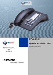 Siemens optiPoint 410 entry S V6.0 Operating Instructions Manual