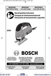 Bosch JS365 Operating/Safety Instructions Manual