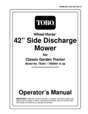 Toro Wheel Horse 78345 Operator's Manual