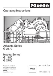 Miele Advanta Series Operating Instructions Manual