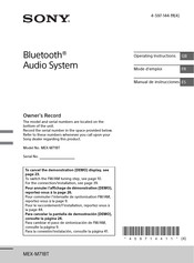 Sony MEX-M71BT Operating Instructions Manual