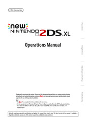 Nintendo 2DS XL JAN-001 Operation Manual