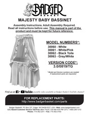 Badger Basket MAJESTY 30061 Assembly Instructions Manual