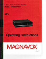 Magnavox VR9622AT01 Operating Instructions Manual