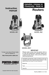 Porter-Cable 890 Series Instruction Manual