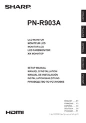 Sharp PN-R903A Setup Manual