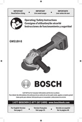Bosch GWS18V-8B15 Operating/Safety Instructions Manual