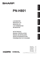 Sharp PN-H801 Setup Manual