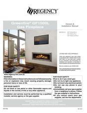 Regency Greenfire GF1500LULPG-2 Owners & Installation Manual