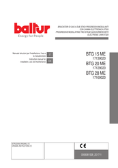 Baltur BTG 15 ME Instruction Manual For Installation, Use And Maintenance