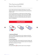 Samsung E250V Quick Start Manual