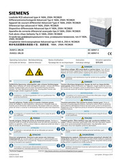 Siemens 3VA912 0RL30 Series Operating Instructions Manual