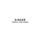 Singer 246K44 Service Manual And Parts List