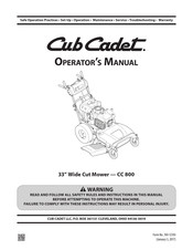 Cub Cadet CC 800 Operator's Manual
