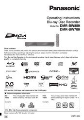 Panasonic Diga DMR-BW780 Operating Instructions Manual