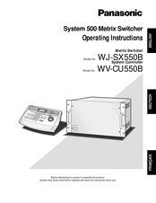 Panasonic WVCU550B - SYSTEM CONTROLLER Operating Instructions Manual
