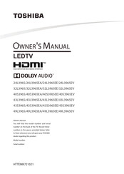 Toshiba 40S3965EA Owner's Manual
