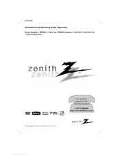 Zenith DVT812 Installation And Operating Manual, Warranty