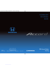 Honda 2014 Accord Sedan Touring Technology Reference Manual